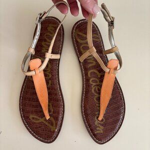 Sam Edelman Sandals 2 Tone Natural/Orange Size 8.5